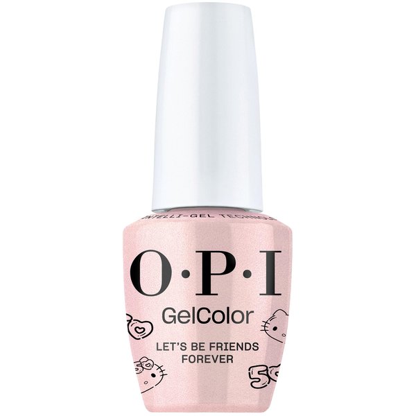 OPI GelColor, Silver Nail Polish, Up to 3 Weeks of Wear, Smudge Proof, Cures in 30 Seconds, Hello Kitty 50th Collection, Let's Be Friends Forever, 0.5 fl oz