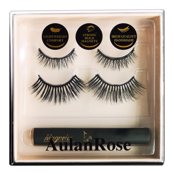 AulanRose Magnetic Eyelashes/Short Cat Eye Magnetic Lashes Natural Looking with Eyeliner/Cruelty-Free & Vegan Faux Mink Lashes /60 Wears