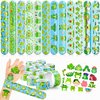 Cherisnowy 48 PCS Frog Party Favors 24PCS Tattoos Stickers 24PCS Slap Bracelets Wristbands Perfect for Themed Birthday Baby Showers or Classroom Rewards Ideal Decor and Gifts for Girls and Boys