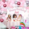 Balterever Ice Skating Birthday Party Decorations for Girs Pink Skating Theme Birthday Decorations with Ice Skating Happy Birthday Backdrop for Winter Snow Birthday Ice Skating Birthday Party Supplies