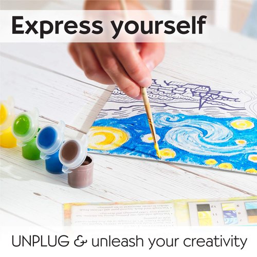 Faber-Castell Paint by Number Museum Series - Vincent Van Gogh, The Starry Night - Paint by Numbers for Adult Beginners & Young Artists (Packaging May Vary)