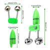 HLOGREE LED Night Fishing Rod Bait Alarm Bell 40pcs with Dual Ring Bells Fishing Indicator Fish Bait Alarm Fishing Accessories Bait Alarm Bell Rod Clip Tip for Fishing(20 Red Lights, 20 Green Lights)