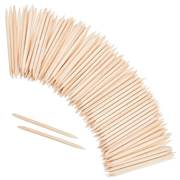 Maitys 200 Pieces Orange Sticks for Nails 4.53 Inch Wooden Cuticle Pusher Remover Double Sided Multi Functional Wood Manicure Pedicure Tool for Home and Salon
