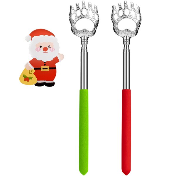 StaiBC Back Scratcher Bear Claw Telescopic Back Itching Scalp Scratchers Massager with Soft Rubber Handles Portable Hand Massage Tool Both Human and Pets (2)