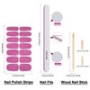 DANNEASY 24 Sheets Full Nail Wraps Nail Polish Stickers for Women Solid Color Nail Polish Strips Gel Nail Strips Self Adhesive Fingernail Stickers Manicure Kit with 1pc Nail File, Cuticle Stick