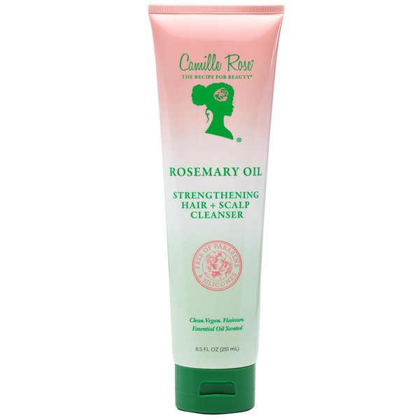 Camille Rose Rosemary Oil Hair and Scalp Cleanser | Castor Oil, Peppermint & Rosemary Essential Oils to Encourage Hair Growth & Strengthen | Natural Build Up Remover | 8.5 fl oz