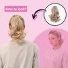Juvabun Claw Clip Wavy Ponytail Extension 10" -Light Blonde | Hair Extension Clips | Synthetic Ponytail Extension | Wavy Hair Extensions | Washable Realistic And Synthetic |Light Blonde