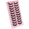 VGTE False Eyelashes Russian Strip Lashes D Curl Wispy Fluffy Natural 3D Faux Mink Lashes 10 Pairs Pack (3D T21)