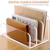 SANRUI 3 Compartments Mail Organizer Letter Holder for Desk ,Vertical Letter Holder,File Sorter Acrylic Desk Organizer Office Supplies,Clear