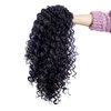 SWACC 20-Inch Long Big Bouffant Curly Wigs for Women Synthetic Heat Resistant Fiber Hair Pieces with Wig Cap (Black)