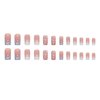 SINSEN Square Press on Nails Medium Length - French Tip Press on Nails Heart Deign, Glossy Pink Fake Nails with Adhesive Glue Stickers, Reusable Stick on Nails in 12 Sizes, 24 Pcs Medium French Nails
