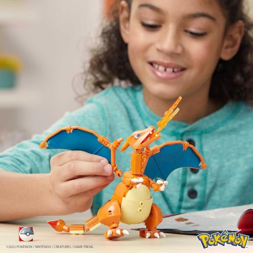 Mega Pokemon Action Figure Building Toys Set, Charizard with 222 Pieces, 1 Poseable Character, 4 Inches Tall, Gift Ideas for Kids