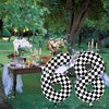 3rd Birthday Number Balloons for Boys, 40 Inch Checkered Racing Foil 3 Balloons, Self Inflating Helium Black and White Big Number 3 Balloon for Kids Birthday Race Car Flag Party Decoration Supplies