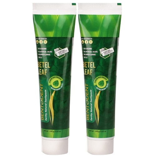 Bentodent Natural Toothpaste with Pure & Organic Ingredients for Entire Family Including Kids (Betel Leaf Combo)