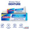 Secure Waterproof Denture Adhesive - Zinc Free - Extra Strong Hold For Upper, Lower or Partials - 1.4 oz (Pack of 5)