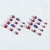 24Pcs Independence Day Press on Nails Medium Length Square Fake Nails Short Patriotic Red French Tip Glue on Nails American Flag Full Cover False Nails 4th of July Star Acrylic Nails for Women