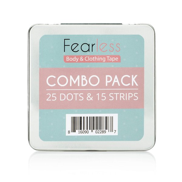 Fearless Tape - Double Sided Tape - Combo Pack of Dots and Strips for Fashion, Clothing & Body | All Day Strength & Superior Adhesive