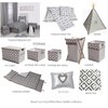 Bacati - Love Cotton Percale Toddler Bedding Unisex (3 pc Toddler Bed Sheet Set, Grey/White)