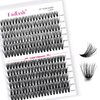 Lash Clusters 240pcs 30D+40D 12-18mm Cluster Lashes Mixed Tray 3D Effect Volume Individual Lashes Cluster Eyelash Extensions Fluffy Soft D Curl DIY Lash Extension Kit at Home (30D+40D-0.07-D,12-18mm)
