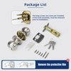 LOQRON Keyed Entry Door Knob for Entrance, Front Doorknob with Lock and Key for Exterior & Interior Right and Left Side Bedroom, Living Room, Satin Nickel,1 Pack
