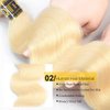 QTHAIR Beauty Human Hair Blonde Bundles 14A Grade 100% Brazilian Human Hair Color #613 Platinum Blonde Body Wave 16" Light Blonde Color Bundles 613 Color Body Weave Human hair Extensions 100g/Bundle