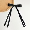 4Pcs Ribbon Bow Hair Clips with Long Tassel for Women,Hair Ribbons with Bow, Bowknot Hair Ponytail Holder Accessories for Women Girls Toddlers Teens Kids (Black +Beige)