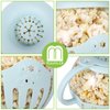 MMUGOOLER Glass Microwave Popcorn Popper, 2.25QT Original Popcorn Jar with Silicone Lid, BPA Free, Dishwasher Safe- blue