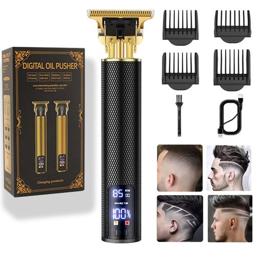 𝑵𝒆𝒘 𝑼𝒑𝒈𝒓𝒂𝒅𝒆𝒅 Hair Clippers for Mens Hair Trimmer T-Blade Trimmer Professional Haircut & Grooming Kit Rechargeable Clippers Hair Trimmer Shaver LCD Display (Black)