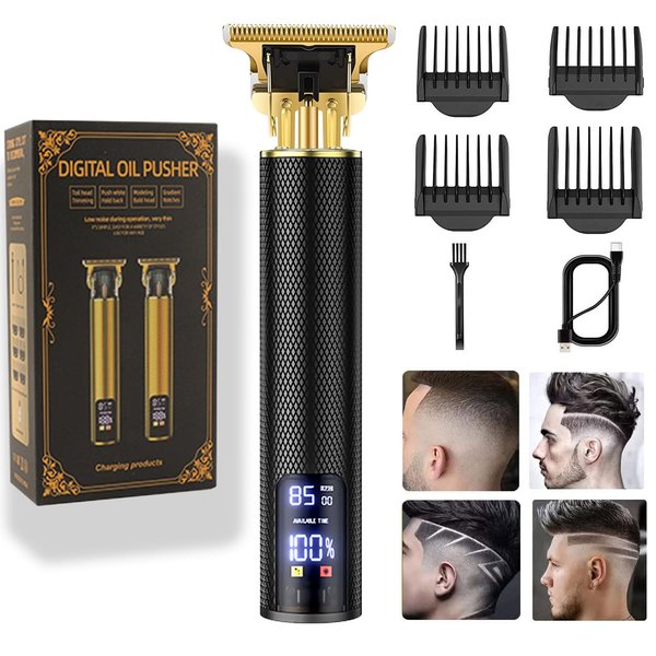 𝑵𝒆𝒘 𝑼𝒑𝒈𝒓𝒂𝒅𝒆𝒅 Hair Clippers for Mens Hair Trimmer T-Blade Trimmer Professional Haircut & Grooming Kit Rechargeable Clippers Hair Trimmer Shaver LCD Display (Black)