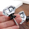 GoodtoU Crystal Drawer Cabinet Knobs Diamond Shaped Crystal Glass Knobs Pulls 30mm for dresser Kitchen Wardrobe Cupboard (25 Pack, Black)