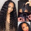 Lucasar 250% Density U Part Deep Wave Human Hair Wigs Glueless for Women Brazilian Virgin Upgrade U part Wigs with Clips Beginner Friendly No Lace No sew (250% Density 26inch)