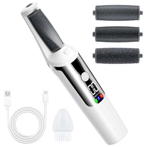 Smooth Pedicure Wand, Portable Foot Callus Remover, Electric Foot Callus Remover, Callus Razor for Dry Cracked Heels (White)