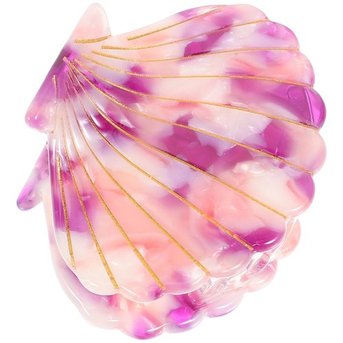 Shell Hair Claw Clip Sea Seas Shell-Shaped Hair Clips Shell Claw Clip Mermaid Costume Accessories (Fuchsia) Shell Hair Clips