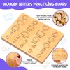 LOOIKOOS Wooden Letters Practicing Board, Double-Sided Alphabet Tracing Tool Learning to Write ABC Educational Toy Game Fine Motor Skill Development，Montessori Toy Gift for Preschool 3-5 Years Old