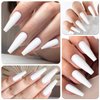 AddFavor 240pcs Coffin Press on Nails Long White Full Cover Fake Nails Matte Ballerina False Nail Tips for Women and Girls, White Nails