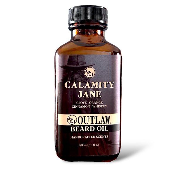Outlaw Natural Beard Oil - Clove, Orange, Cinnamon, Whiskey Scent - Calamity Jane Beard & Hair Elixir - Natural - 3 oz
