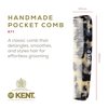 Kent R7T TW Fine and Wide Tooth Hair Comb - 5.1" Handmade Pocket Comb for Men, Best Beard Comb and Mustache Comb for Everyday Grooming and Styling - Sawcut Kent Comb, Made in England