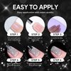 Conaumy Glitter Gel Nail Polish Set, 6 Colors Reflective Gel Polish Kit, Sparkle Holographic Diamond Silver Gold Black Red Rose Pink Purple Soak Off UV Nail Polish 13ml Valentine's Day Gift