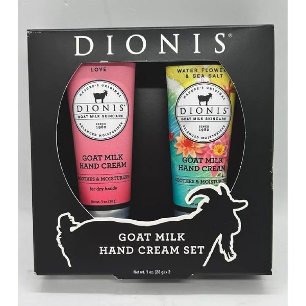 Dionis Goat Milk Hand Cream 2pc Set Love & Water Flowers & Sea Salt 1oz