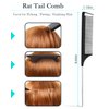 Slick Back Hair Brush, Edge Brush, Rat Tail Comb 3Pcs Hair Accessories Comb Set, Slick Back Hair Products for Smooth, Styling, Tamer Frizz, Baby Hair Brush for Edge Control, Rat Tail Comb for Parting