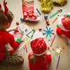 VioraWhite 36 Sets Christmas Craft Kits Christmas Ornaments Stick DIY Winter Craft Stick Bulk Santa Snowman Elf Reindeer Ornaments Art Sets for Kids Holiday Classroom Activities Party Favors