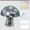 Mushroom Disco Ball for Party, Disco Mirror Reflective Ball, Mirror Disco Ball Mushroom Shape Home Art Decorations, Creative Resin Handicraft Ornaments, Silver (9IN)