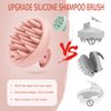 BABYSHEEP Silicone Hair Scrubber Shampoo Brush Scalp Massager Hair Growth 2 Pcs Scalp Exfoliator Wet Dry Head Massager Brush for Hair Growth & Scalp Care (Mint Green+Pearl Pink)