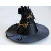 Balck Witch Hat Gothic Rose Tassel Decor Hair Clip Hair Accessories for Halloween Party