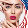4th of july nails，patriotic style french press on nails，independence day nails，square long press on nails， Full Cover Stick on Nails for Woman 24Pcs (nail-014, 12)