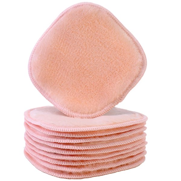 Polyte Premium Hypoallergenic Microfiber Fleece Makeup Remover and Facial Cleansing Cloth, 5 x 5 in, 10 Pack (Light Coral)