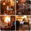 3D Wooden Puzzle Bookends, 2025 New DIY Book Nook Kit, Magic Book House Model Building Kit Insert Decor with Sensor Light, Stand Bookshelf for Home Decorative Books Ornaments (New Secret Castle)