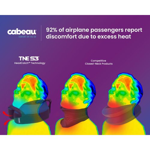 Cabeau The Neck's Evolution, TNE S3 Travel Neck Pillow Memory Foam Airplane Pillow - Neck Pillow with Attachment Straps - 360-Degree Support for Travel, Home, Office, and Gaming - (London Red)