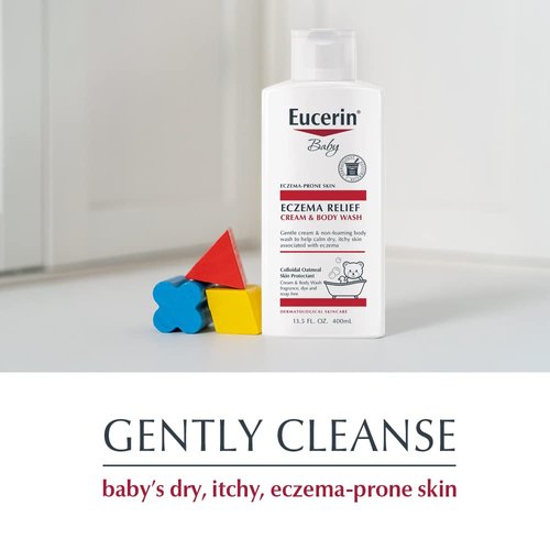 Eucerin Baby Eczema Relief Cream & Body Wash, Eczema Body Wash for Babies, 13.5 Fl Oz Bottle