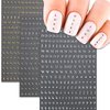 8 Sheets Letter Nail Stickers 3D Self-Adhesive Nail Art Stickers Laser Black White Gold Silver English letters Nail Decals Letter Nail Design Stickers for Women and Girls DIY Nail Decor